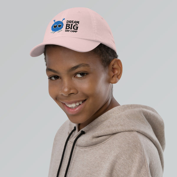 Youth Baseball Cap: Fuzzy Pink or White