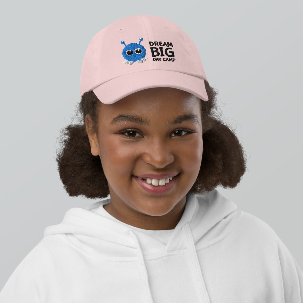 Youth Baseball Cap: Fuzzy Pink or White – Dream Big Day Camp